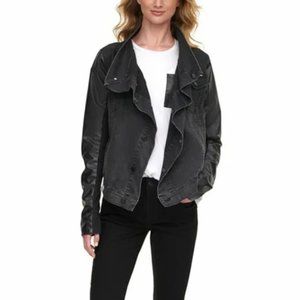 NWT DKNY Jeans Denim & Faux Leather Jacket, M